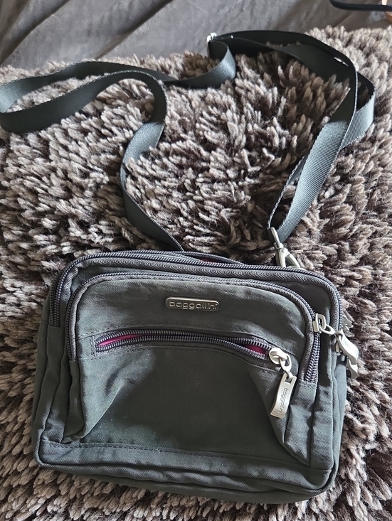 Baggallini Handbags - Baggallini Olive Green Multi-Zip Crossbody